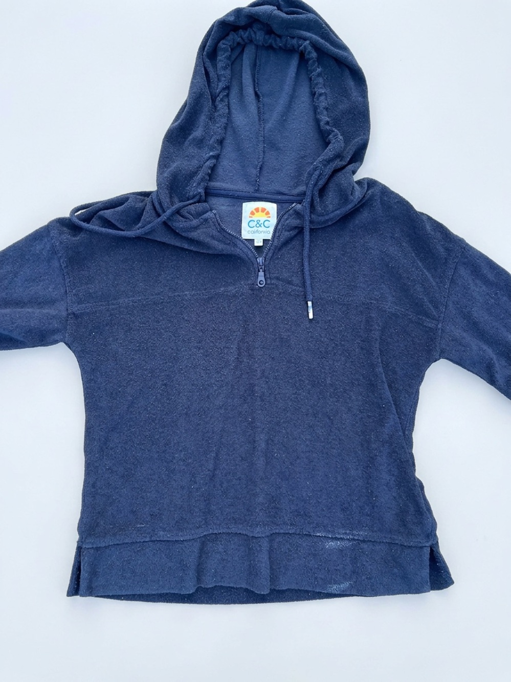 C&C California women Navy Hooded Pullover Top